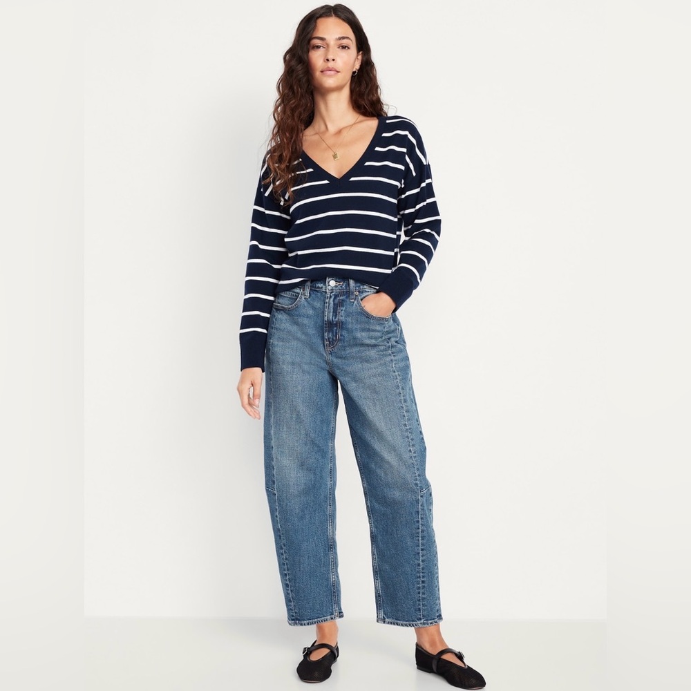 Old Navy High Waisted Barrel Ankle Jeans 6 Tall